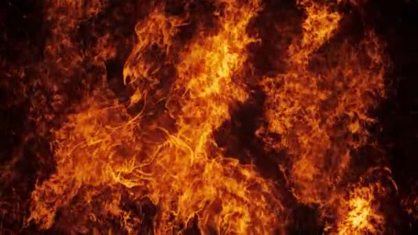 Inferno parede de fogo em câmera lenta — Vídeo de Stock
