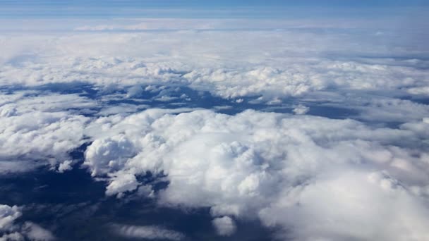 Traveling by air. View through an airplane window. — Stock Video