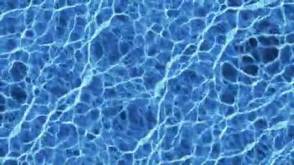 蓝色现实焦散线法在水下，中弹无缝环慢动作 — 图库视频影像