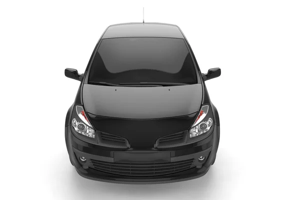 Piccola auto modello su sfondo bianco, illustrazione 3D — Foto Stock