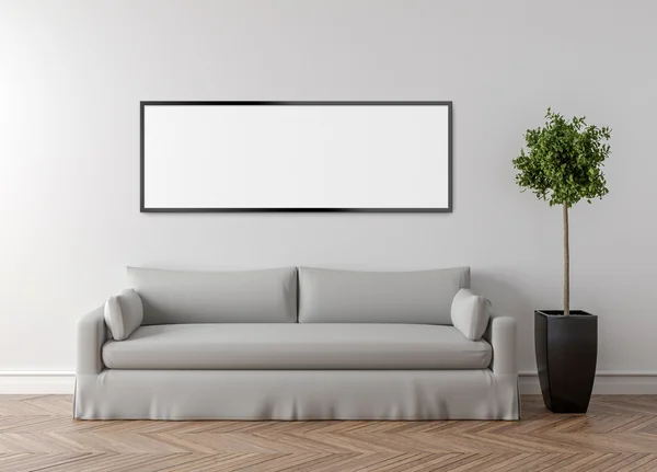 空白の画像フレームの背景のモックアップ — ストック写真