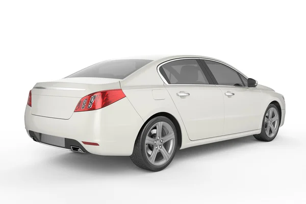Fehér autó modell, akár a fehér háttér, 3D-s illusztráció — Stock Fotó