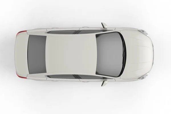 Modèle de voiture blanche sur fond blanc, illustration 3D — Photo