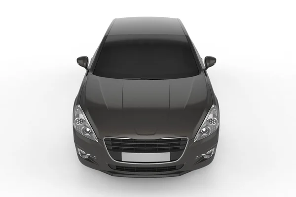 Чорний автомобіль глузує на білому тлі, 3D ілюстрація — стокове фото