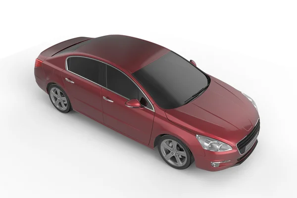 Modèle de voiture rouge sur fond blanc, illustration 3D — Photo