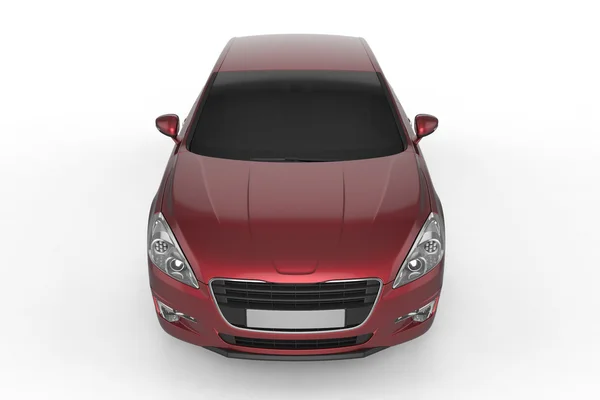 빨간 자동차 흰색 배경, 3d 그림을 모의 — 스톡 사진
