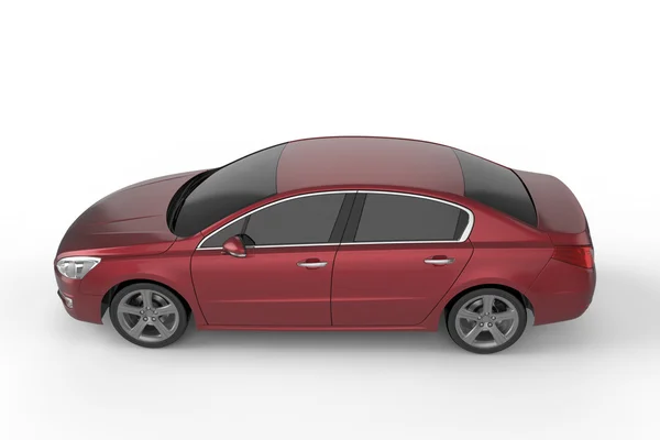Rode auto mock up op witte achtergrond, 3d illustratie — Stockfoto