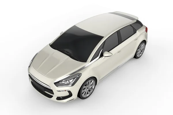 Witte auto mock up op witte achtergrond, 3d illustratie — Stockfoto