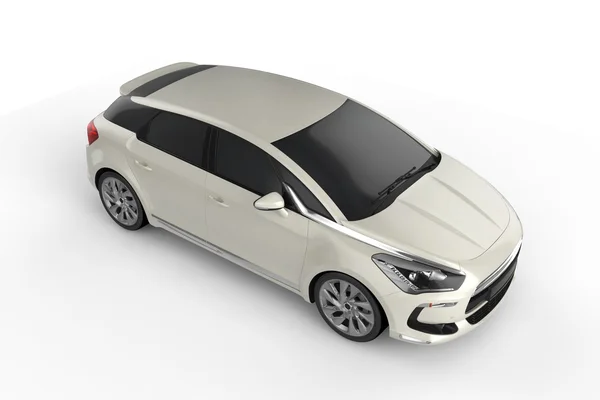 Білий автомобіль макет вгору на білому тлі, 3d ілюстрація — стокове фото