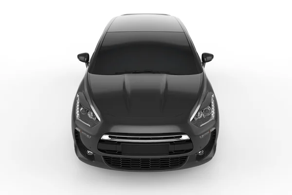 Modèle de voiture noire sur fond blanc, illustration 3D — Photo