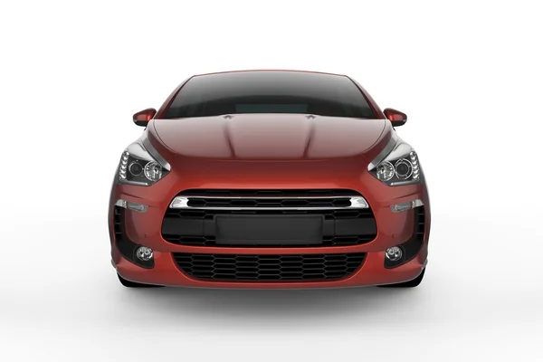 Carro vermelho simular no fundo branco, ilustração 3D — Fotografia de Stock