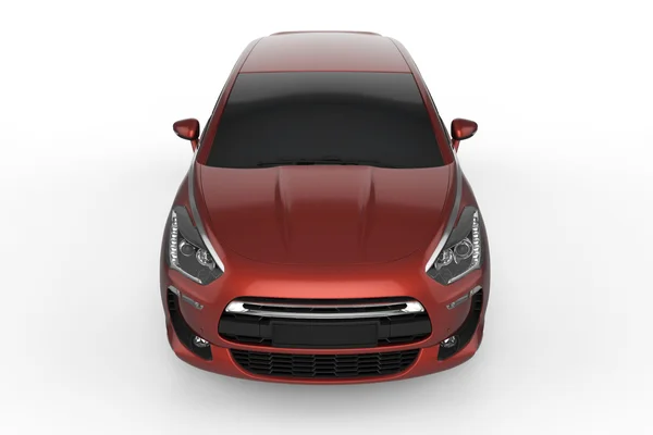 Modèle de voiture rouge sur fond blanc, illustration 3D — Photo