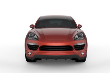 Beyaz arka plan, 3d illüstrasyon kırmızı Suv