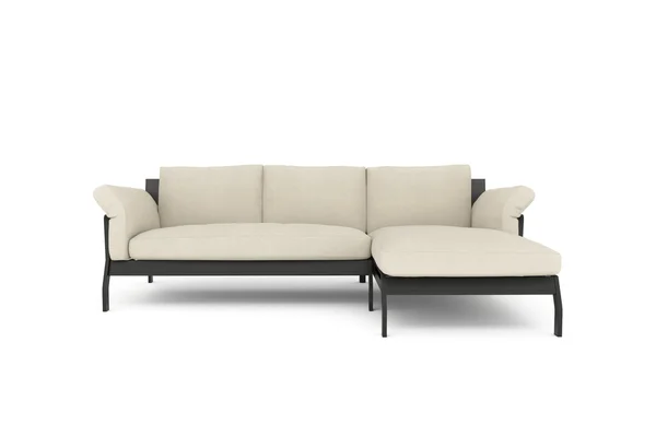 Izolowanie duża Sofa z cienia na białym tle — Zdjęcie stockowe