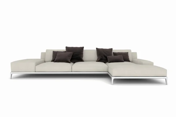 Isoleren van grote Sofa met schaduw op witte achtergrond — Stockfoto