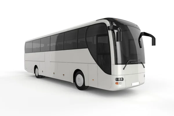 Ônibus Mock Up em fundo branco, ilustração 3D — Fotografia de Stock