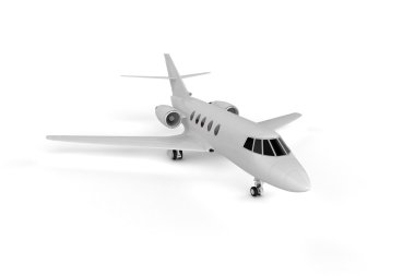 Küçük özel uçağı - Mockup 3d çizim