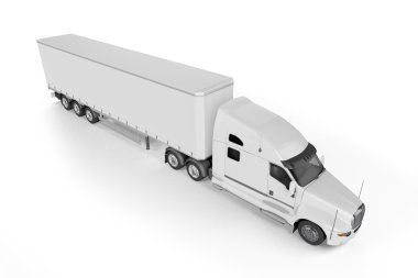 Büyük kamyon römork - beyaz arka plan üzerinde