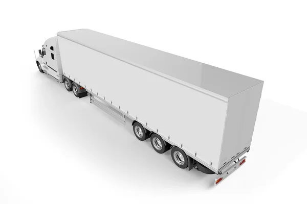 Stor lastbil Trailer - på vit bakgrund — Stockfoto