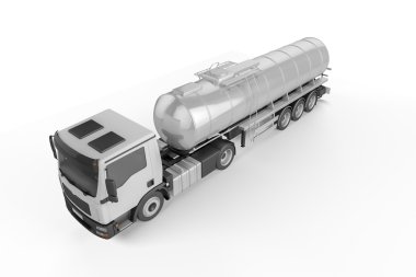 Beyaz arka plan üzerinde izole büyük Tanker kamyon