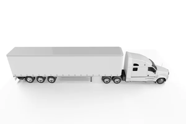 Gran camión remolque - sobre fondo blanco — Foto de Stock