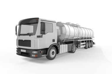 Beyaz arka plan üzerinde izole büyük Tanker kamyon