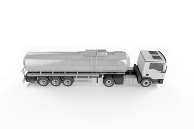 Beyaz arka plan üzerinde izole büyük Tanker kamyon