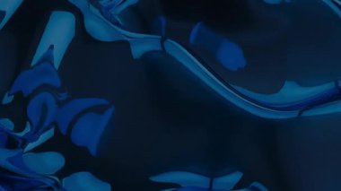 Koyu mavi parlak maddenin dinamik soyut animasyonu akıyor ve parıldıyor. Teknoloji, veri, kurumsal sunumlar ve geleceksel tasarım için kusursuz bir döngü hareket arkaplanı