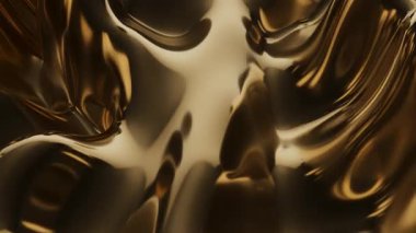 Işıldayan altın sıvı metal veya ipek kumaşın gösterişli soyut hareket arkaplanı pürüzsüzce akıyor. Zarif, akıcı ve lüks markalar, moda, kozmetik ve kurumsal etkinlikler için mükemmel..