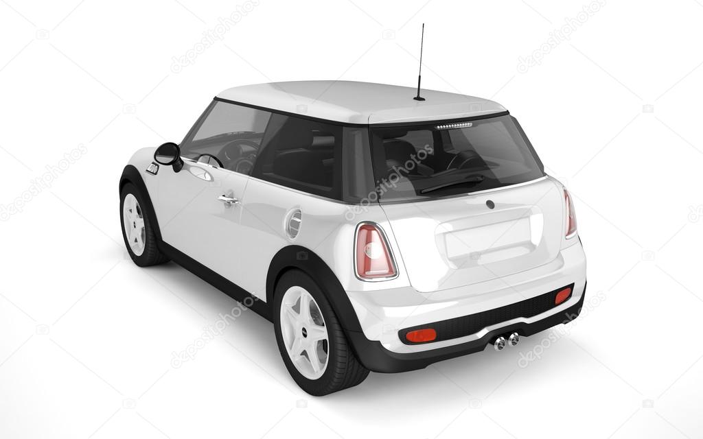 Mini sport car on white background