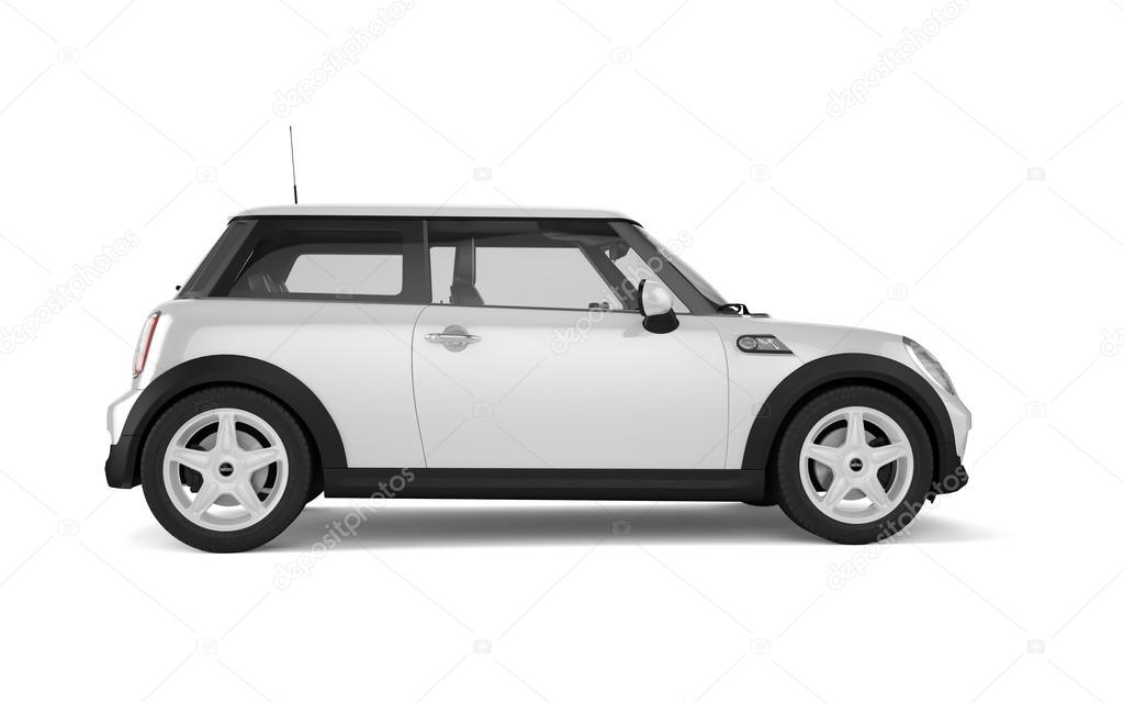 Mini sport car on white background