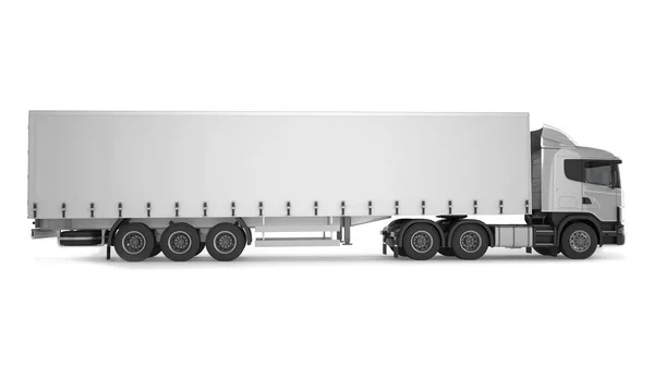 Caminhão de carga grande no fundo branco — Fotografia de Stock