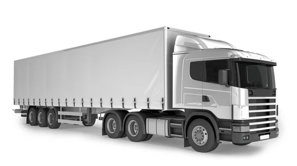Nagy rakomány teherautó, fehér háttér — Stock Fotó