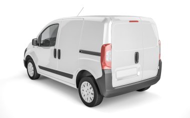 Pikap araba beyaz arka planda kadar sahte. Kolay ad bazı yaratıcı tasarım ya da logo bu boş alan.