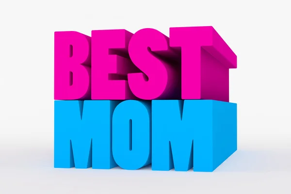 Big 3D bold text - best mom — Stock Photo, Image