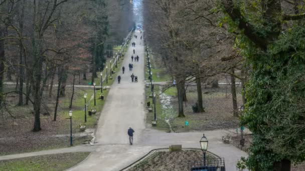 Die Promenade in Maksimir in der Nähe des Zoos — Stockvideo