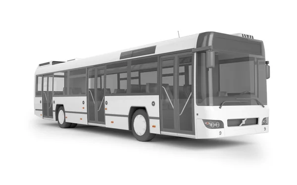 Beyaz arka plan, 3d çizim üzerinde sahte kadar otobüs