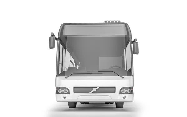 Beyaz arka plan, 3d çizim üzerinde sahte kadar otobüs