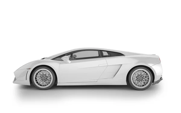 Спортивний автомобіль глузує на білому тлі, 3D ілюстрація — стокове фото