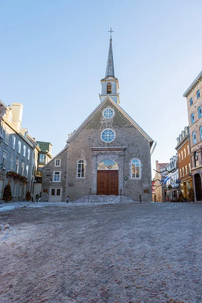 Notre-Dame-des-Victoires kirke i Quebec, Canada – stockfoto