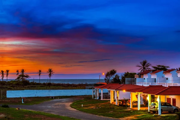 Západ slunce nad Tichým oceánem na poloostrově Azuero v Panamě. — Stock fotografie