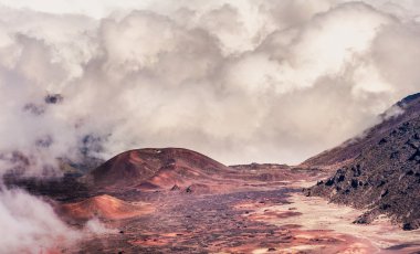 Hawaii Maui adasında Haleakala Yanardağı 