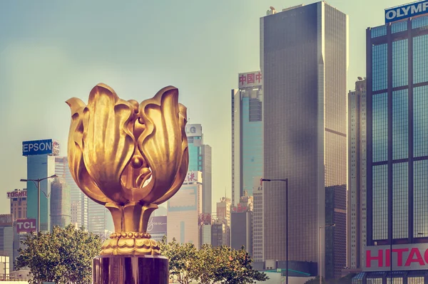 Plaza de la Bauhinia de Oro, Wan Chai, Hong Kong, China —  Fotos de Stock