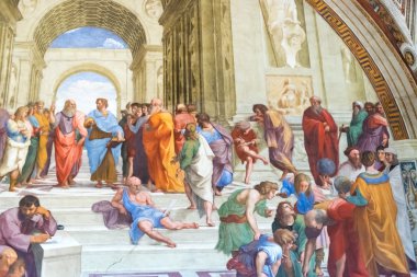 The school of Athens by Raphael in Apostolic Palace in Vatican C clipart