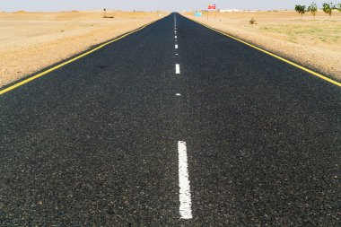 Road thru the Sahara desert in Sudan clipart