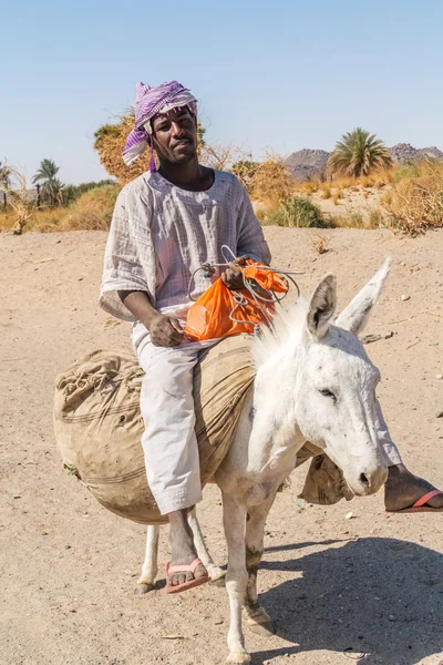 Man on the donkey. — Stock Photo, Image