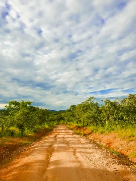 Paisagem rodoviária na Tanzânia — Fotografia de Stock