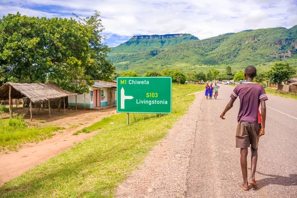 Camino en Khondowe, Malawi — Foto de Stock