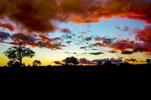 Paysage du coucher du soleil en Zambie — Photo