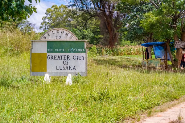 Welcome sign in Lusaka — Stock Photo, Image